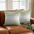 thumbnail image 3 of Throw Pillow Covers, Sage Green Striped 16x16 Pillow Covers for Couch/Sofa/Bed, Modern Farmhouse Stripes Elegant Decorative Square Linen Cushion Pillowcase for Home Decor, 3 of 9
