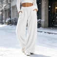 thumbnail image 2 of yillto Women's Wide Leg Fleece Lounge Pant Fuzzy Winter Cozy Warm Soft Sherpa Pajama Bottoms Sleepwear, 2 of 7