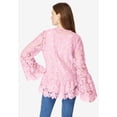 thumbnail image 2 of Roaman's Women's Plus Size Bell Sleeve Lace Jacket, 2 of 5