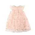 thumbnail image 1 of Left wind Toddler Baby Girls Tulle Dresses Outfits Floral Cute Ruffle Princess Wedding Birthday Dress Short Sleeve Party Sundress Kids Outfit 1-6T, 1 of 6