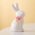 thumbnail image 4 of XJGHHSY 2 Pcs Mini Ceramic Rabbit Figurine,Porcelain Easter Bunny Decorations for Home,Tabletop ornament,Tea Ceremony Pet,White, 4 of 5