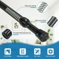 thumbnail image 7 of BEAMNOVA 32"-55" Adjustable Tension Curtain Rod, 5/8" Diameter, Spring Tension Rods for Windows Cabinet Wardrobe Closet Shower Curtains, Black (8 Pack), 7 of 7