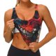 thumbnail image 3 of Balery Abstract Colorful Skull Art Sujetadores deportivos con espalda cruzada para mujer, acolchados, sin costuras, de alto impacto, ideales para yoga, gimnasio, entrenamiento y fitness.-Large, 3 of 8