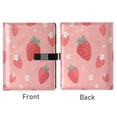 thumbnail image 2 of Leather Planner Leather Notebook Notebook Journal Binder Design Pen Pocket Design Convenient for Storage Juicy Pink Strawberry Motif, 2 of 6