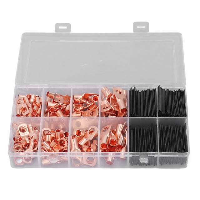 Oubit Terminal Lugs Heat Shrink Tubing Set,260pcs Terminal Lugs Heat Terminal Connector Kit Copper Wire Lug Striking Appearance