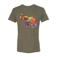 thumbnail image 2 of Wild Bobby, Colorful Walking Good Luck Elephant Animal Lover Mens Premium Tri Blend T-Shirt, Military Green, X-Large, 2 of 3