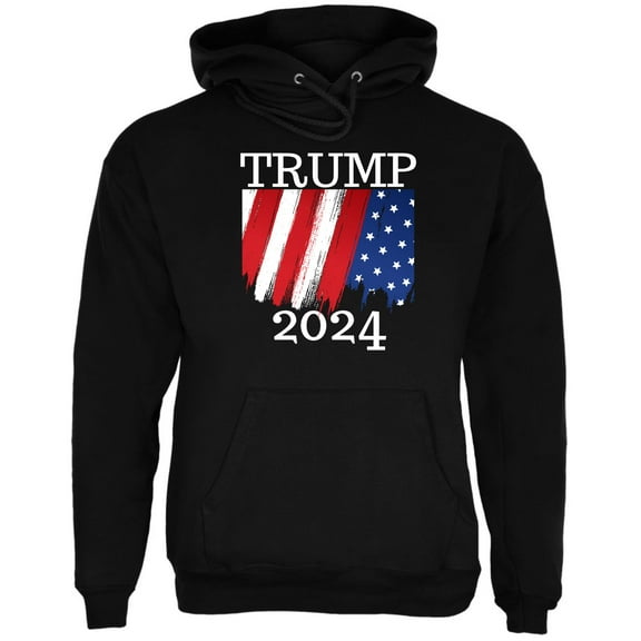 Election 2024 Trump 2024 Paint Stroke American Flag Mens Pullover Hoodie