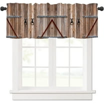 Vintage Wooden Wood Floral Valance Curtains Rustic Rustic Wooden Background Sunflower Floral Kitchen Window Valance 54x18 Inch 1 Panel