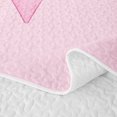 thumbnail image 5 of Manfei Pink Watercolor Letter V Bow Quilt Full, Cute Princess Style Full Bedspread Sets for Girls Women, 5 of 7