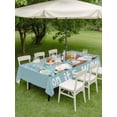thumbnail image 3 of Outdoor Tablecloth with Umbrella Hole and Zipper, Blue Gnomes Easter Rectangle Table Cloth 60x84 Inch Waterproof Tablecloth, Eggs Botanical Carrot Pastoral Picnic Table Cover for Patio Camping, 3 of 7