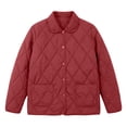 thumbnail image 5 of Byworldtasic Womens Lightweight Quilted Jacket Fall Button Down Puffer Jackets Loose Fit Stand Collar Warm Coats, 5 of 5