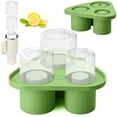 thumbnail image 2 of Oferta por tiempo limitado!Bandeja para cubitos de hielo para vaso, molde reutilizable para vasos de chupito de hielo, bandejas grandes reutilizables de silicona de fácil liberación con tapa para con, 2 of 7