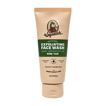 Dr. Squatch Pine Tar Natural Face Wash for Men, 4 fl oz