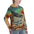 thumbnail image 6 of Fotbe Space Adventurer Cat Pattern Womens Long Sleeve Hoodie, Pullover Hooded Sweatshirt, Kangaroo Pocket Hoodie with Eye-catching Drawstrings-Medium, 6 of 7