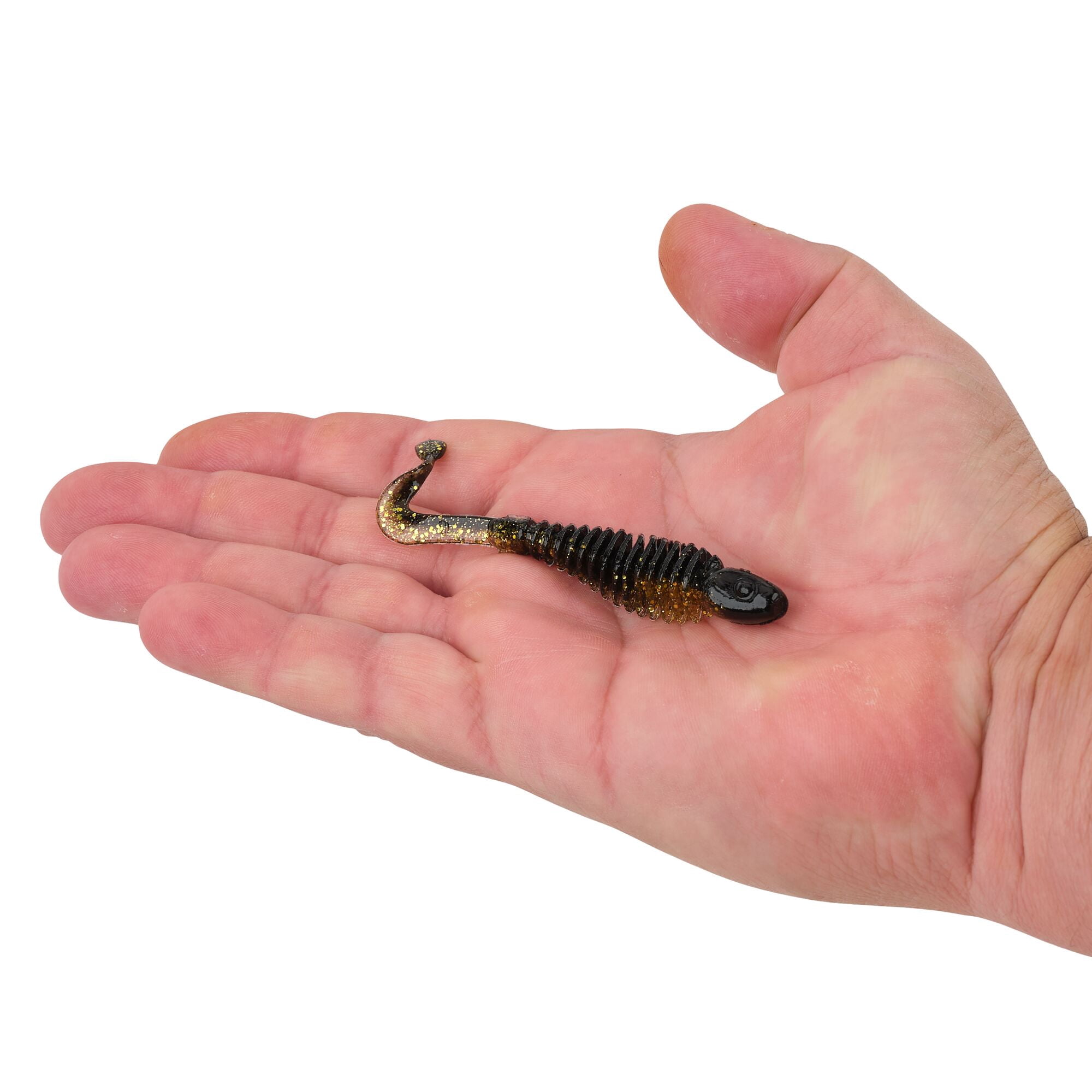 Berkley PowerBait® Curly Bones, 3 in, Swimbaits, Midnight Shine (10-count)
