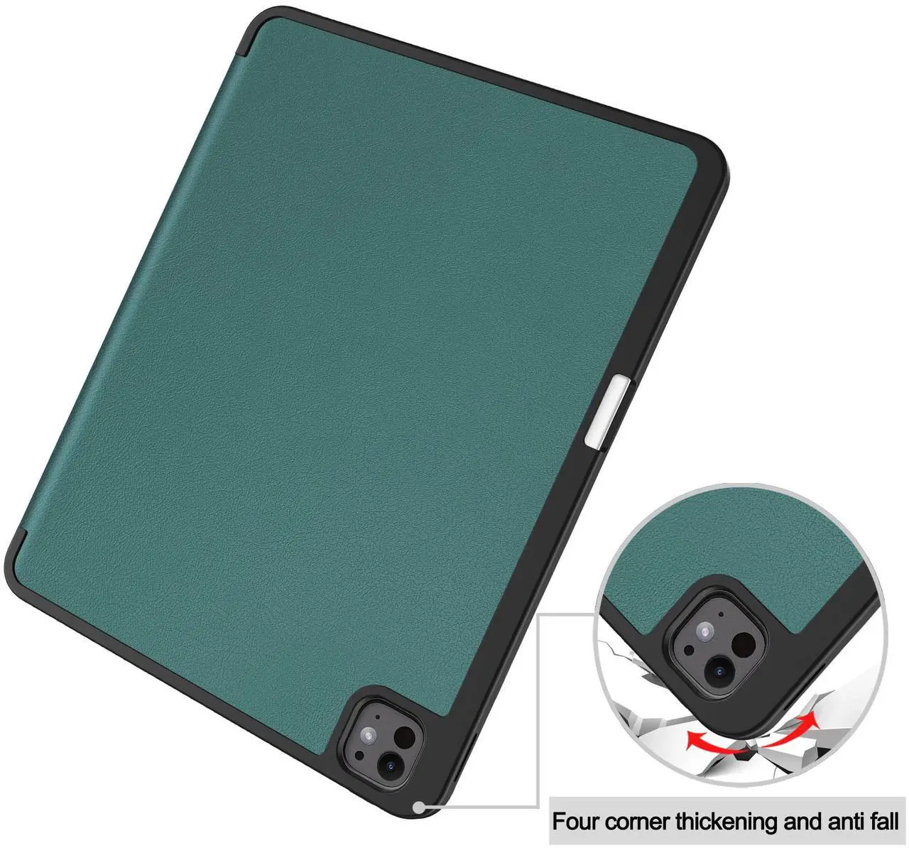 Case for iPad Pro 13 Inch M4 2024 A2925 A2926 A3007, Slim Smart Stand Cover Protective Cover with Pencil Holder, Stand, Universal Stylus Pen,Support Apple Pencil Charging + Auto Wake/Sleep