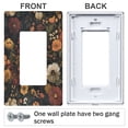 thumbnail image 3 of Yayeee Rocker Switch Wall Plate 3-Gang 6.5"x4.6" Home Decorative Outlet Cover, Dark Floral Pattern, 3 of 6