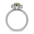 thumbnail image 2 of Solid 925 Sterling Silver Stackable Peridot Green August Gemstone , Citrine Yellow November Gemstone and Diamond Ring Eternity Band Size 5 (.02 cttw.), 2 of 6