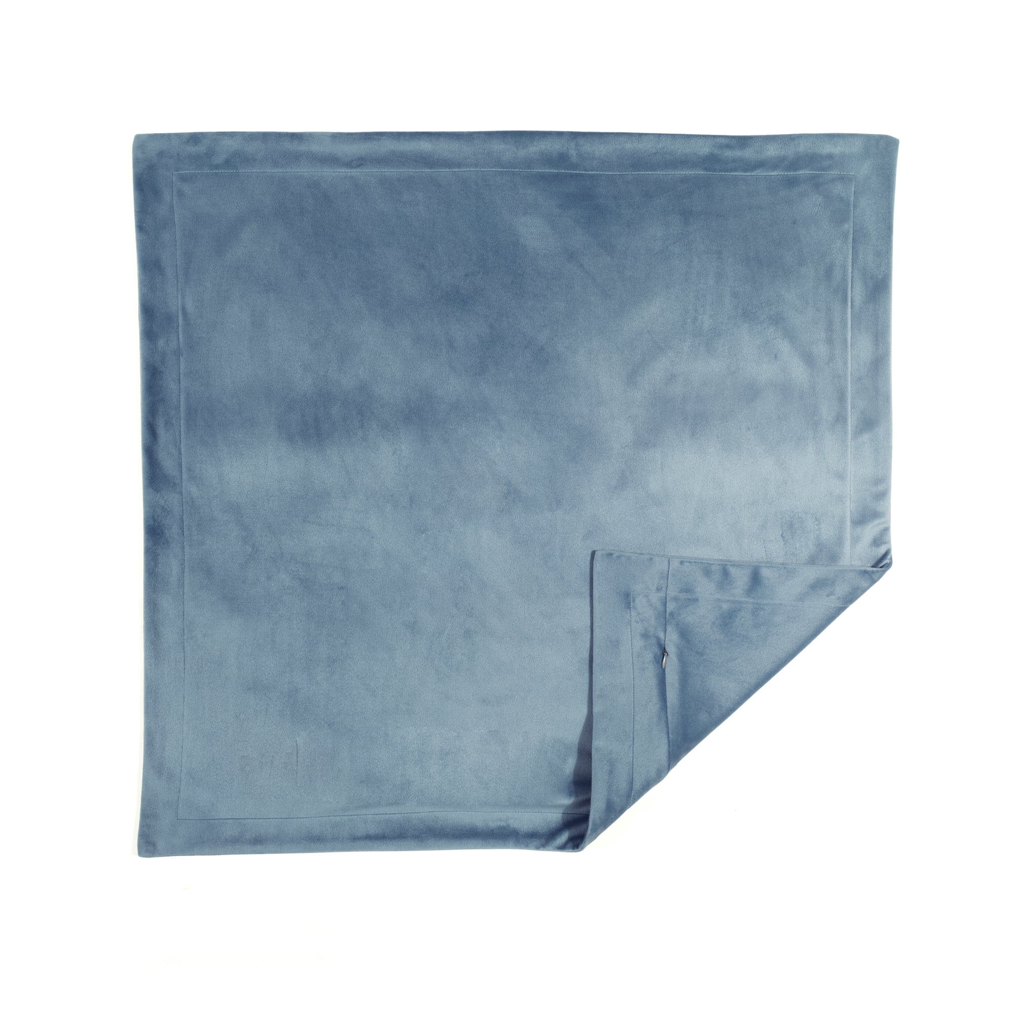 Lush Decor Velvet Dreams Euro Sham Covers 2 Piece Set 25.5" W x 25.5" L + 1.5" Dusty Blue - Velvet Pillow Cover - Euro Pillow Covers - Glam Decorative Pillows for Bed