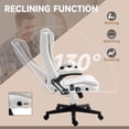 thumbnail image 6 of Vinsetto 6 Point Massage Office Chair with Heat Function, Reclining Executive Linen High Back Chair Adjustable Armrests Remote, Cream White, 6 of 6