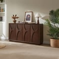thumbnail image 6 of LKTART Sideboard Buffet Cabinet Mid-Century Modern Sculpted Door Design, Adjustable Shelves, 59 Inch, Walnut, 6 of 8