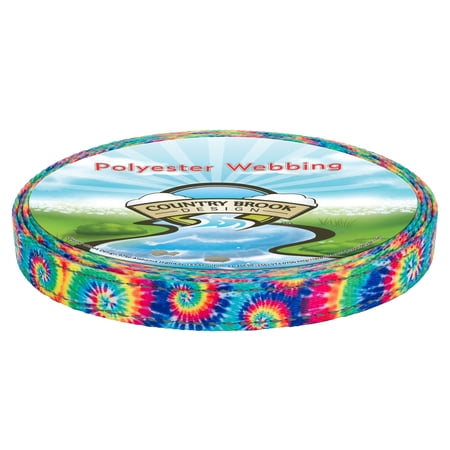 Country Brook Design - Classic Tie Dye Reflective Polyester Webbing (5/8 Inch 5 Yards)