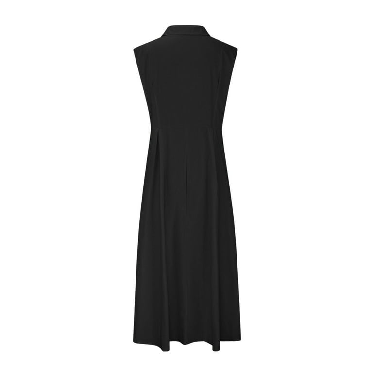 Linen Dresses for Women 2025 V Neck Lapel Collared Sleeveless Full Button Down Shirt Dresses Petite Beach Vacation Maxi Dresses Black S - Walmart.com Linen Dresses for Women 2025 V Neck Lapel Collared Sleeveless Full Button Down Shirt Dresses Petite Beach Vacation Maxi Dresses Black S - Walmart.com