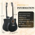 thumbnail image 2 of Ktaxon 41in Beginner Cutaway Acoustic Guitar Starter Kit with Bag, Tuner, Extra Strings, Matte Black, 2 of 18