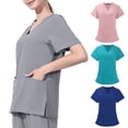 thumbnail image 2 of Uniforme de trabajo de médico, ropa de enfermera de manga corta, bata de hospital de belleza, ropa de lavado de quirófano de mujer, 2 of 6