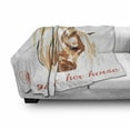 thumbnail image 2 of Animal Soft Flannel Fleece Blanket, Happiness is a Girl and Her Horse Lettering with Side Portrait of Animal, Cozy Plush for Indoor and Outdoor Use, 60" x 80", White and Multicolor, by Ambesonne, 2 of 5