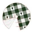 thumbnail image 3 of Salouo Green White Lumberjack Plaid Christmas Tree Skirt 30" Farmhouse Christmas Decorations Snowman Xmas Tree Skirt Tree Mat for Holiday Party Decor, 3 of 8