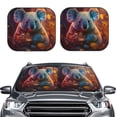 thumbnail image 2 of Honeii Forest Koala Print Foldable Car Sun Shade for Windshield, 2-Piece UV Protection Shade, Protects Car Interior, Ideal for Cars, Trucks, SUVs-Medium, 2 of 6
