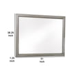 thumbnail image 4 of Wooden Square Mirror with Molded Details and Dual Texture, Gray, 4 of 4