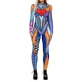 thumbnail image 2 of HNMKIU Women's Halloween Cosplay Jumpsuit Digital Print Tight Long Sleeve for Party Fancy Dress Orange - XXXXL, 2 of 4