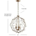 thumbnail image 3 of JONATHAN Y Isabelle 20" Adjustable Metal/Glass LED Pendant, Antique Gold, 3 of 7