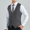 thumbnail image 3 of Mens Suit Vest, Formal Dress Waistcoat Business Wedding Vests with 3 Pockets Solid Color Tuxedo L, 3 of 7