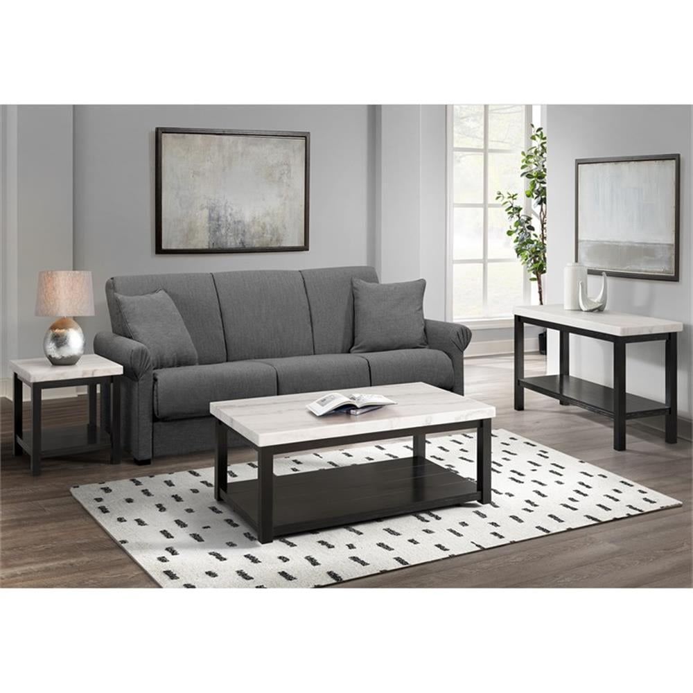 Belen Kox Evie White Marble Rectangle Coffee Table