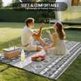 thumbnail image 4 of Grey White Boho Outdoor Rug for Patio/Deck/Porch, Non-Slip Large Area Rug 5 x 7 Ft, Vintage Ethnic Tribe Abstract Art Indoor Outdoor Rugs Washable Area Rugs, Reversible Camping Rug Carpet Runner, 4 of 8