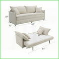 thumbnail image 5 of Modern Beige Fabric Sleeper Sectional Sofa with 2 Accent Pillows – Full Size for Living Room Comfort, 5 of 9