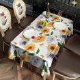 thumbnail image 2 of White Butterfly Sunflower Pattern Rectangle Tablecloth 60"x102",Waterproof Polyester Rectangle Table Cloth, Wipeable Spillproof Polyester Tablecloth for Dining, Camping, Indoor and Outdoor, 2 of 6