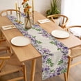 thumbnail image 3 of Purple Flowers Table Runner - 90 Inch Long, Kitchen Dining Table Runner Dresser Scarves, Spring Leaves Floral Plants Beige Farmhouse Decor for Coffee Tables Wedding Party Banquet, 3 of 8