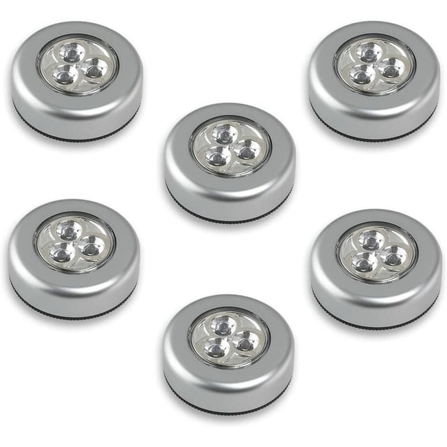 6 Uds Led Con Batería Iluminación Táctil Clic Lámpara De Luz De Empuje (Luz Blanca)