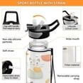 thumbnail image 4 of 32oz Transparent Sports Water Bottle with Straw for Kids Adults Outdoor School Gym Fitness Cats and Fish Pattern, 4 of 7