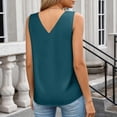 thumbnail image 4 of Qwertyu Womens Silk Satin Tank Tops V Neck Summer Blouse Sleeveless Shirt Business Casual Dressy Vacation Clothes 2026 Royal Blue XS, 4 of 5
