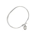 thumbnail image 2 of 7 inch Oval Eye Hook Bangle Bracelet w/ Our Lady of Star of the Sea in Sterling Silver, 2 of 3