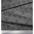 thumbnail image 2 of Soimoi Grey Cotton Cambric Fabric Star Tetrahedron Geometric Printed Craft Fabric by the Yard 42 Inch Wide, 2 of 3