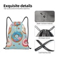 thumbnail image 6 of Kdxio Colorful Donut Print Drawstring Backpack Bag,Waterproof Draw String Back Sack, Gym Drawstring Bags Swim Bag For Unisex, 6 of 9