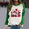 thumbnail image 1 of Mikilon T-Shirt à Manches Longues Imprimé Saint-Valentin Col Rond pour Femmes, 1 of 4