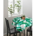 thumbnail image 3 of Summer Tropical Banana Palm Leaf Rectangle/Square Tablecloth 52x52inch, Stain Wrinkle Resistant Polyester Table Cloth,Oil Proof Dining Table Cover Decorative for Parties/Wedding/Outdoor BBQ, Aqua, 3 of 6