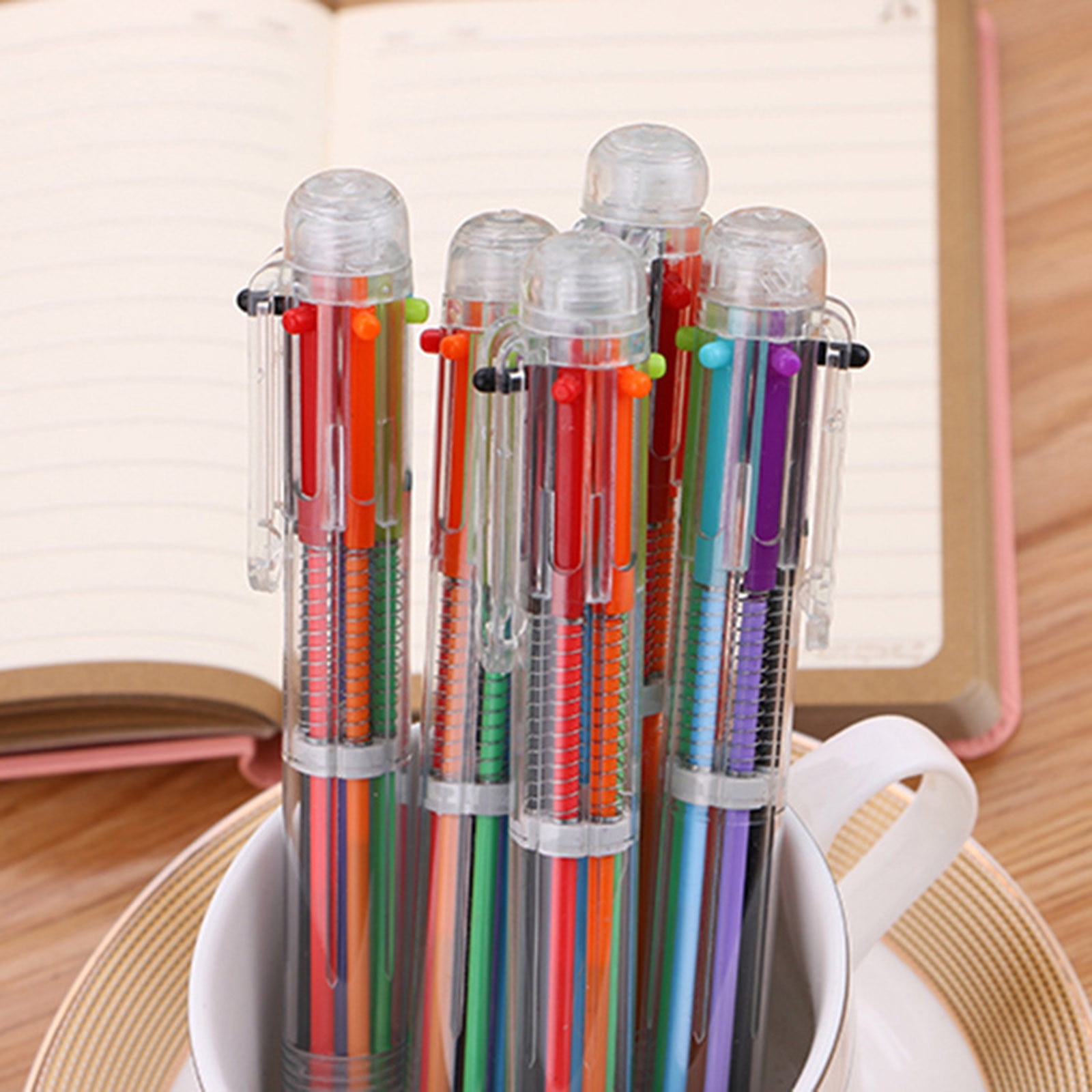 3PCS Multi 6 Color In One Set Red Blue Black Ball Point Ballpoint Pen For  Writing School Office Supplies Stationery Kids - AliExpress